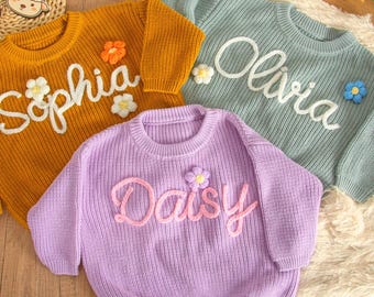 Personalisierter Baby Name Pullover, Personalisierter Name Baby Pullover, Einzigartiges Baby-Dusche-Geschenk, Benutzerdefinierte Cardigan, Baby Girl Geschenk