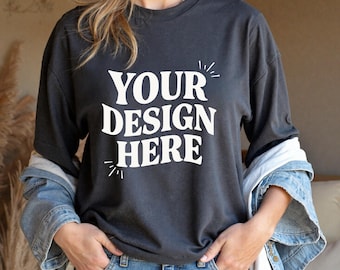 Asphalt Bella Canvas 3001 T-Shirt Mockup: Relaxed Fit (Digital Download)