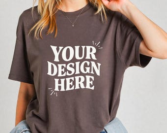 Comfort Colors 1717 Espresso Shirt Mockup: Oversized Tee (JPEG Digital Download)