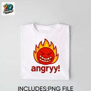 Angry T-Shirt PNG | Funny Rage Face Clipart | Digital Download Graphic | Sublimation Design | Printable Shirt Art | Angry Mood PNG