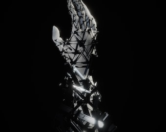 Dark Resin Sculpture – "Eclipse" – Tension and Shadow Concept Art – Abstract Black Hand Installation with Sculptural Depth