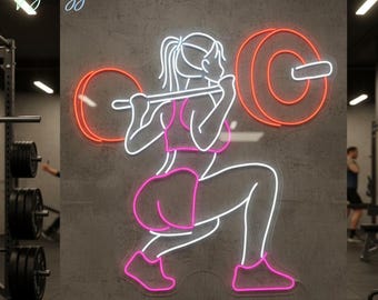 Insegna al neon per palestra, luce LED per fitness, insegna motivazionale per palestra, luce da parete per palestra e fitness, decorazione da parete per la casa dedicata allo sport