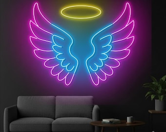 翼付きニムネオンサイン、天使の羽の LED サイン、パーティー装飾 LED
