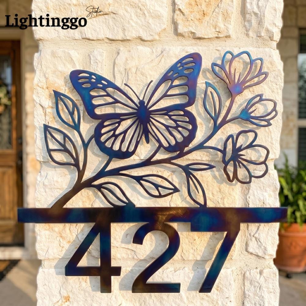 Butterflies Door Number Plaques - Etsy
