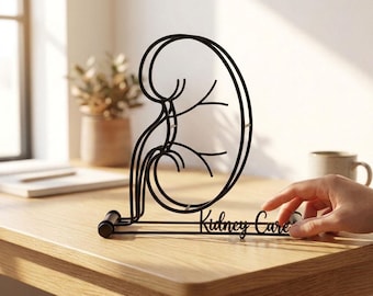 Custom Kidney Metal Desk Decor, Nephrology Doctor Line Art Table Sign, Personalized Urologist Gift