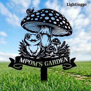 Personalized Frog Metal Garden Stake Outdoor Yard Garden Decor, Frog Lover Birthday Gift