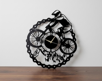 Dirt Bike Metal Wall Clock: Motor Sports Room Decor