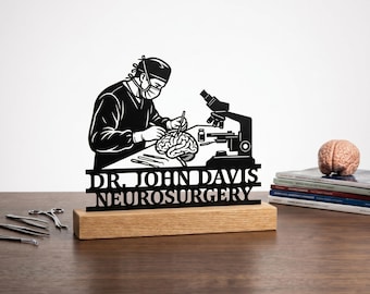 Custom Neurosurgery Desk Name Plate, Neurosurgeon Office Decor, Personalized Doctor Sign, Gift for Dad