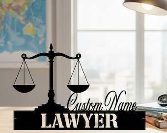 Custom Lawyer Desk Name Plate, Attorney Office Decor, Personalized Name Plate, Law Firm Desk Sign