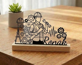 Personalized Engineer Table Decor, Civil Engineer Desk Decor, Graduation Gift for Architect