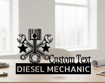 Personalisierte Metall Bergmann Namensschild, benutzerdefinierte Metall Namensschild Geschenk für Techniker, Techniker Geschenk Schreibtischschild