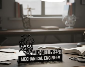 Personalisierte Mechanische Inge nieur Schreibtisch Namensschild, Benutzerdefinierte Ingenieur Büroschild, Namensschild für Ingenieure, Schreibtischdekoration