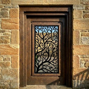 Tree Branch Metal Panel, Custom CNC Laser Cut Gate Insert, Swirl Vine Privacy Screen, Yard Decor, Pergola Screen