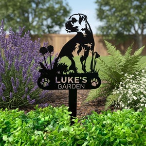 Personalized Border Terrier Dog Garden Stakes, Custom Name Sign, Dog Lover Outdoor Decor, Pet Memorial Yard Art