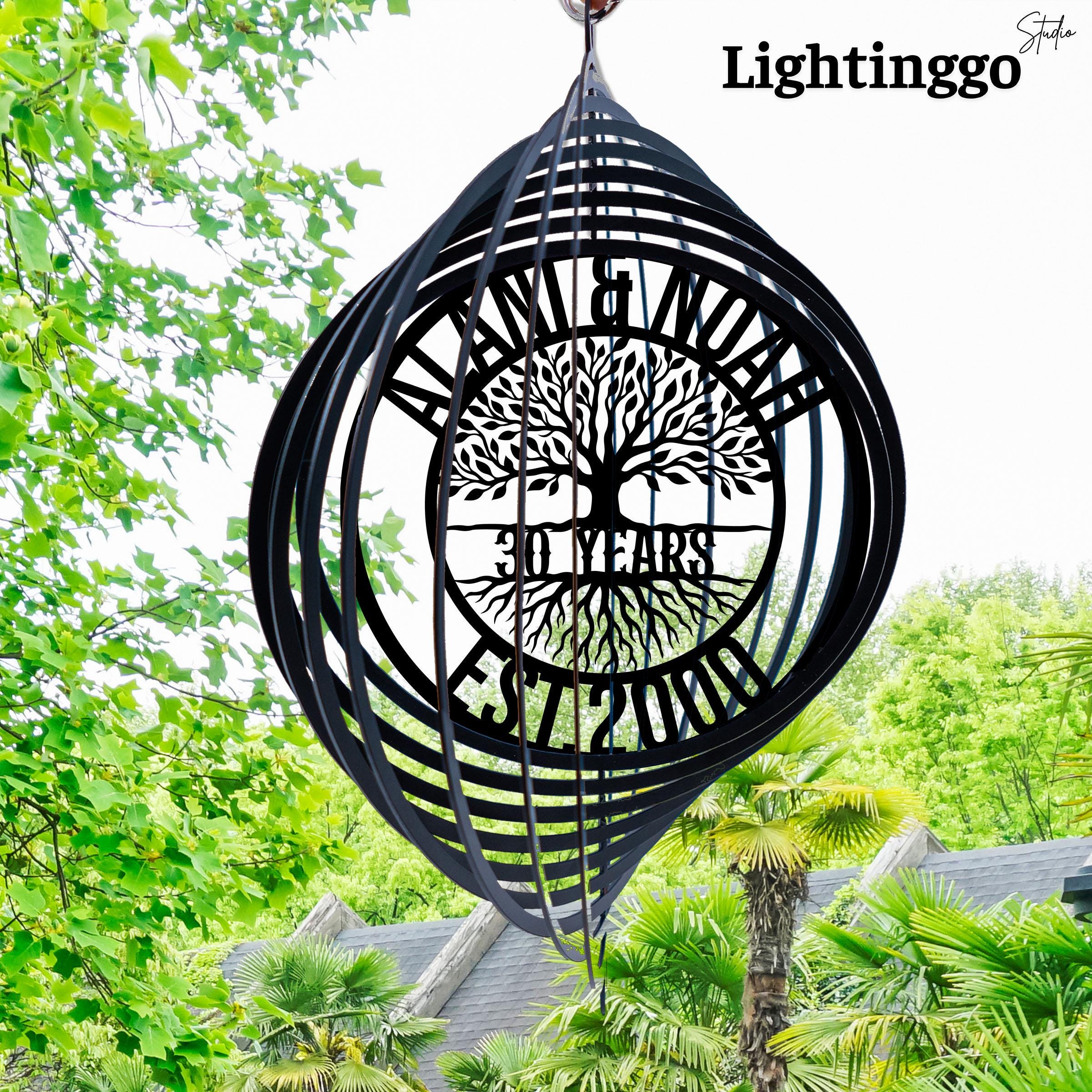 Personalized 30th Anniversary Wind Spinner: Metal Outdoor Garden