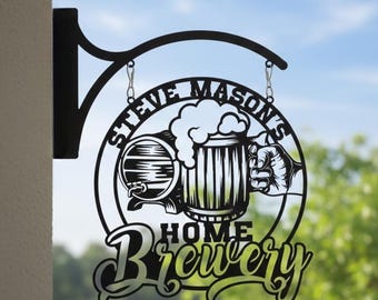 Custom Home Brewery Sign, Personalized Brewery Metal Sign, Beer Lover Home Bar Decor, Brewmaster Gift