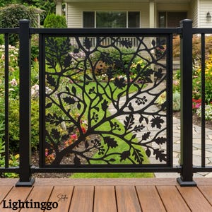 Oak Leaf Metal Railing, Fall Balcony Panel, Forest Stair Railings, Oak Decor, Leaf Railing Panel Insert