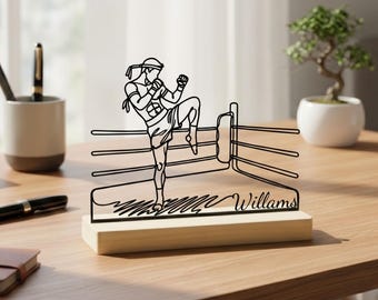 Custom Muay Thai Table Decor, Personalized Kickboxing Gift, Fighter Room Ornament