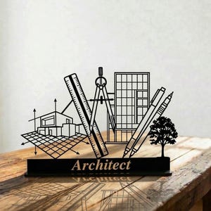 Architecture Metal Desk Decor, Architect Office Decor, Architecture Student Gift, Construction Engineer Sign