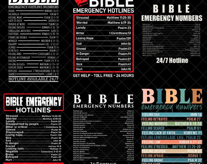 Emergency Scripture Numbers Bible Emergency Numbers PNG, Christian Hotline Bible Verses, Faith ...