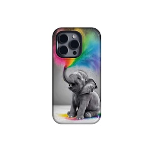 Baby Elephant Phone Case,iPhone16 15 14 13 12 11Pro Max Case,Elephant,Animal Lover Phone Case,Drawing Painting Case,Elephant Cover，Sumsung