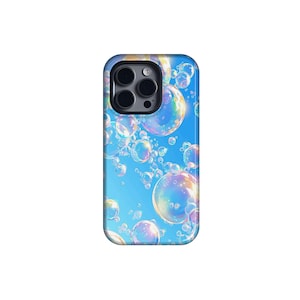 Rainbow glossy transparent bubbles Phone Case,Dreamy healing style Gift for Her, Light and romantic, Iphone 16 15 14 13 12 11,Sumsung S24 23