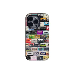 Music Retro cassette phone case, 80s Gift Idea, Nostalgia Music Lover Gifts for Dad, iPhone16 15 14 13 MagSafe Pro Max, Samsung S25 S24 S23