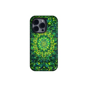 Rainbow Mandala Phone Case, Green glass design,Aesthetic Mandala Phone Case For Women&#39;s Birthday,iphone16 15 14 13 12,Sumsung Galaxy S24 25