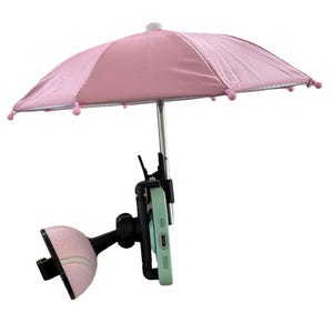 Phone Mini Umbrella – Clip-On Cell Phone Sun Shade with UV Protection – Portable Sun Shade for Outdoor Use, Travel, and Car Dash Mounting