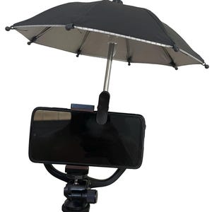 Phone Mini Umbrella – Clip-On Cell Phone Sun Shade with UV Protection – Portable Sun Shade for Outdoor Use, Travel, and Car Dash Mounting