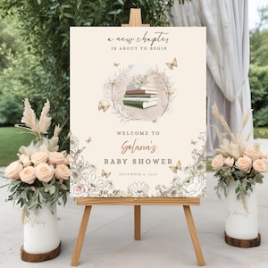 A New Chapter Is About To Begin Baby Shower Welcome Sign, Storybook Baby Shower Editable Welcome Sign, New Tale Baby Shower Welcome Signage