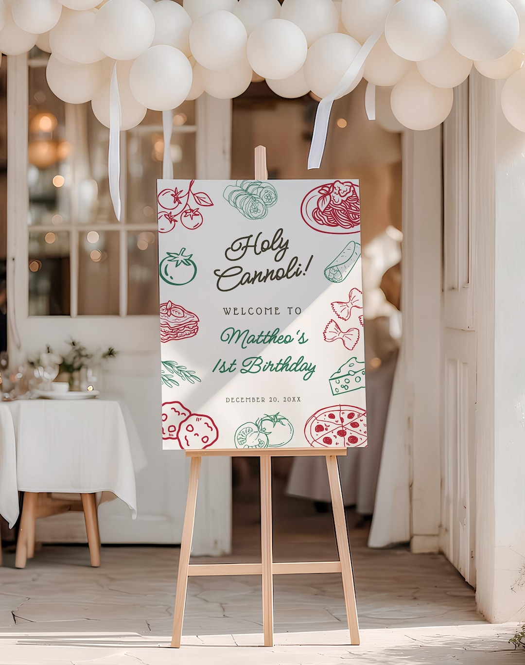 Holy Cannoli First Birthday Welcome Sign, Italian Birthday Party ...