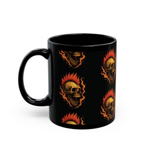 Flaming Skull Mug, Coffee Cup, Gothic Gift, Halloween Mug, Spooky Mug, Skull Coffee Mug, Gift for Him, Gift for Her