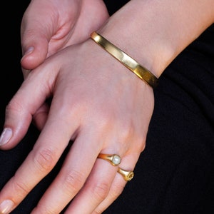Gold cuff bracelet, african, medium bangle, classic, womens, mens bracelet, matte finish, adjustable, tribal, gift for him, junam jewelry image 2