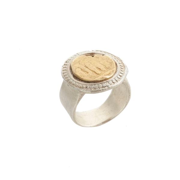 Signet ring, Gold signet ring, silver signet ring, Statement Ring, tribal jewelry, tribal ring, coin ring, junam jewelry, christmas gift