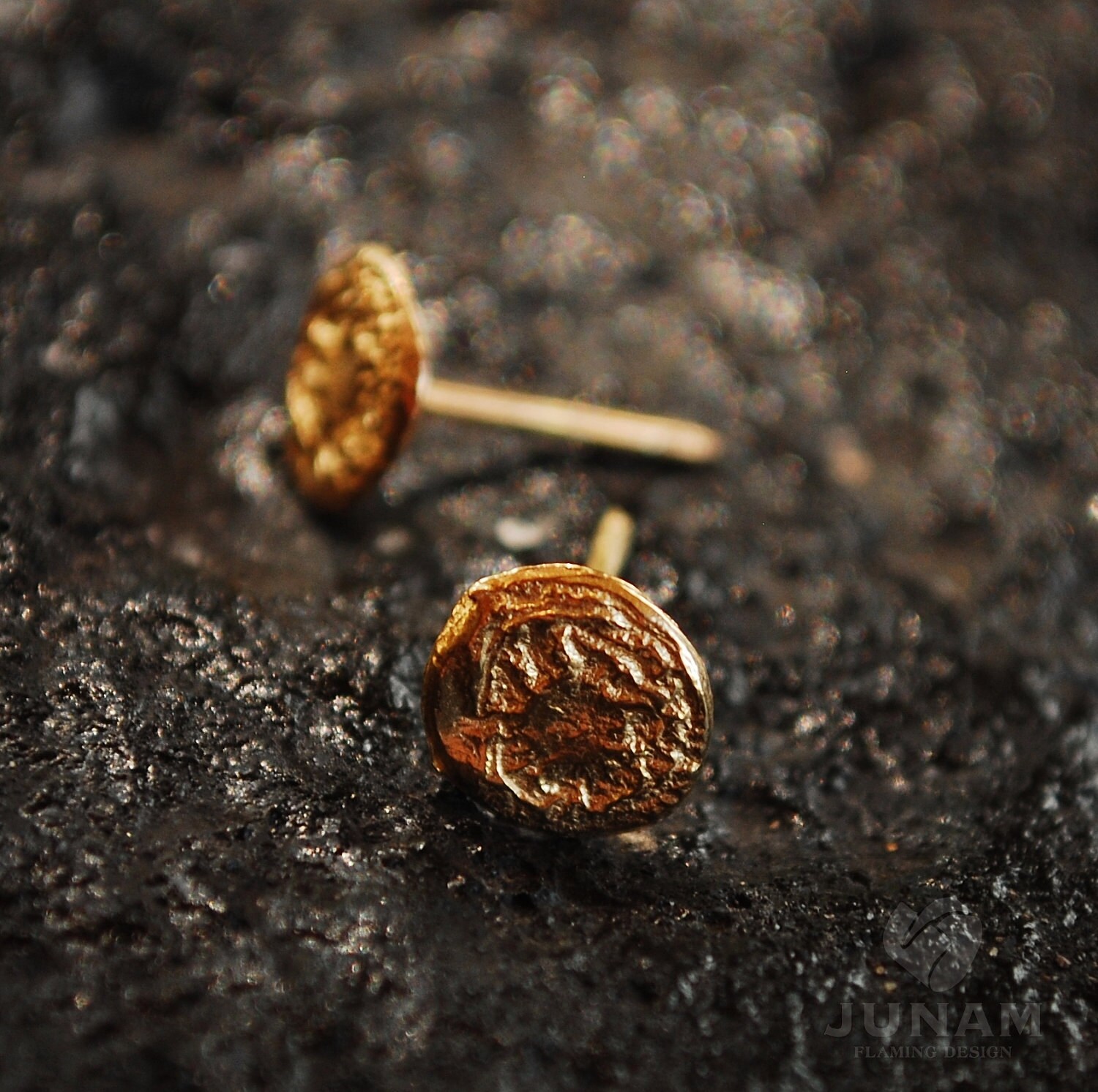 Gold Stud Earrings 24 Karat Plated Wedding Jewelry Bridal | Etsy