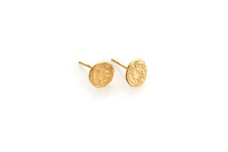 Gold Stud Earrings 24 Karat Plated Wedding Jewelry Bridal Etsy