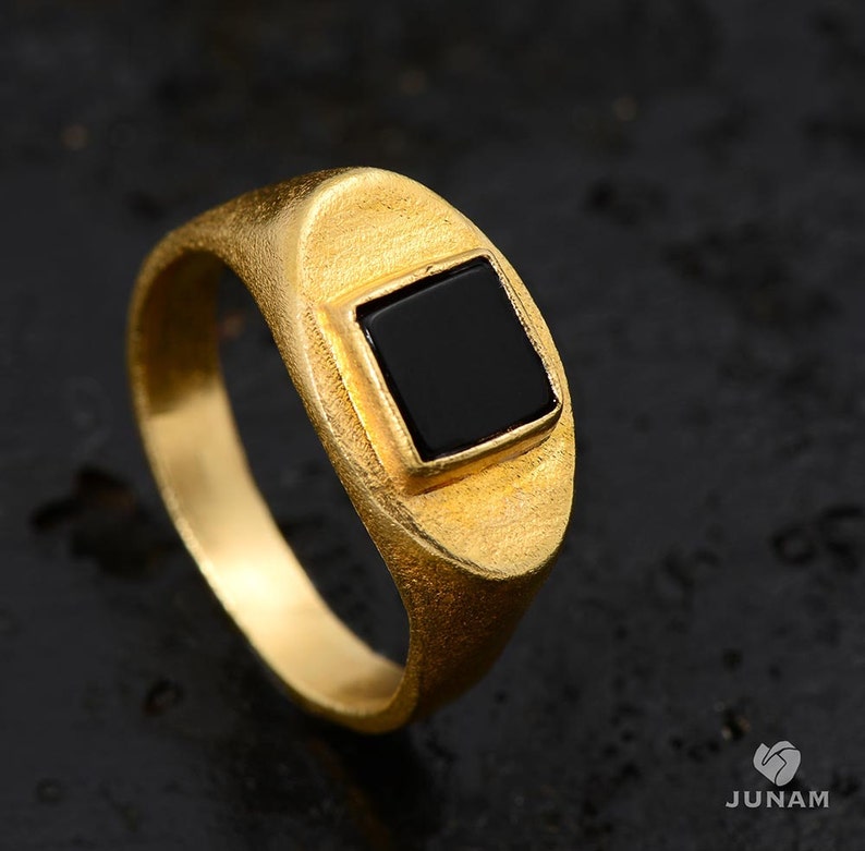 Black and Gold Ring 18k gold platedmens ringunisexgold and Etsy