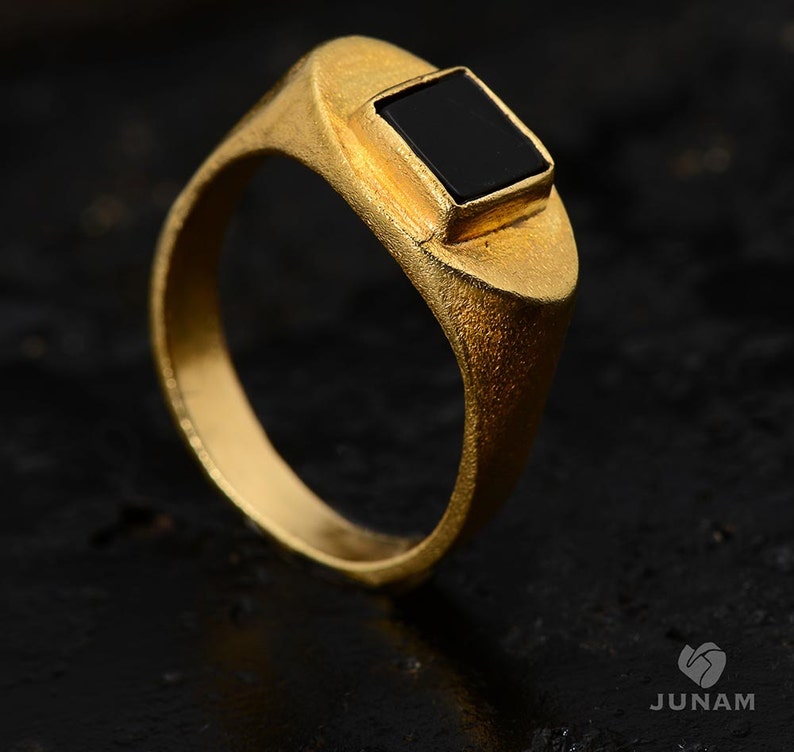 Black and Gold Ring 18k gold platedmens ringunisexgold and Etsy