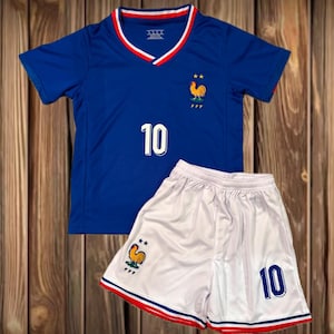 France Kids Soccer Jersey Kit 2 Piece Set Size 18 20 22 24 26 28 30