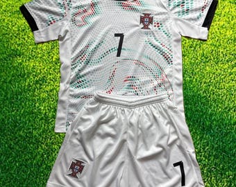 Portugal Kinder Trikot Set Kit 2 Stück Kleinkind Jugend Nicht gebrandete Fußball Uniform Kit Kleinkind Jugend Uniform 2 Stück Set 18 20 22 24 26 28 30