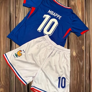 France Kids Soccer Jersey Kit 2 Piece Set Size 18 20 22 24 26 28 30