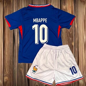 France Kids Soccer Jersey Kit 2 Piece Set Size 18 20 22 24 26 28 30