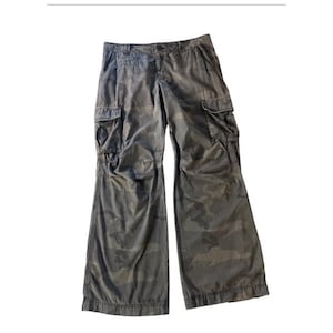 Ralph Lauren Polo Jeans Co Cargo Pants Women&#39;s 12 Camo Wide Leg Y2K Military