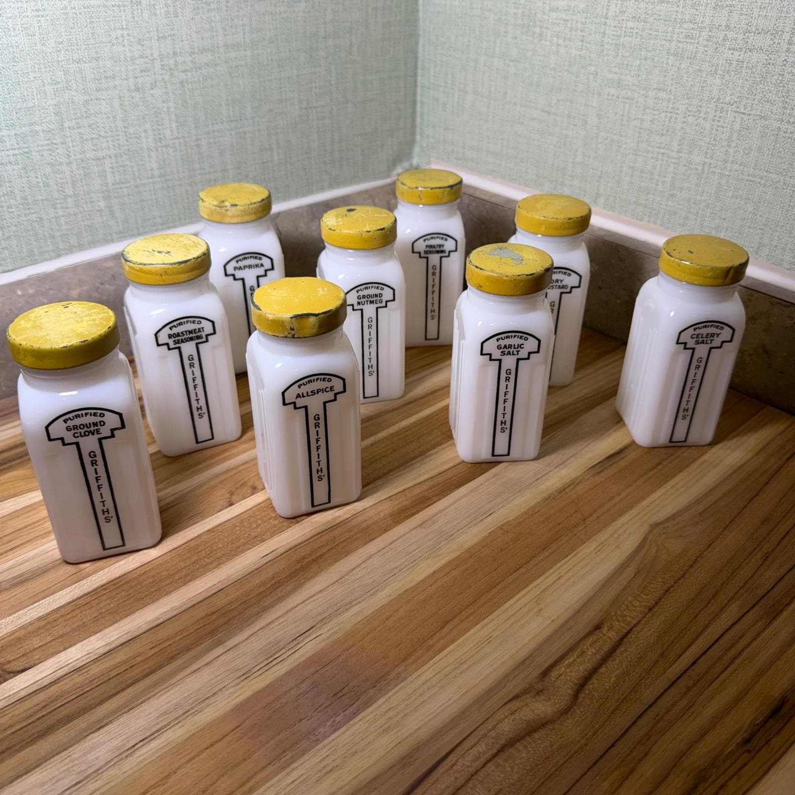 Griffiths Milk Glass Spice Jars - Etsy