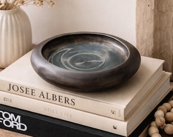 Handgemachte Studio Keramik Dekorative Keramikschale Blau Graue Reaktivglasur Art