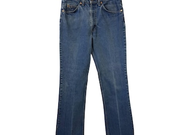 Vintage Levis 517 Orange Tab Mens 32x34 Blue Denim Bootcut Jeans High Rise 90s