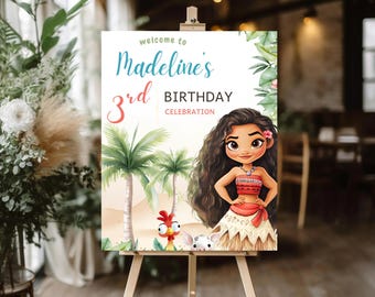 Moana Welcome Sign Moana Welcome Board Moana Welcome Banner Moana Birthday Moana 2 Welcome Sign Moana 2 birthday sign Moana Banner design