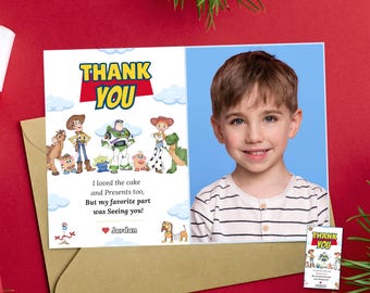 Etiqueta de foto de agradecimiento de Toy Story Etiqueta de foto de regalo de Toy Story Bolsa de regalos de Toy Story Regalos de devolución de Toy Story