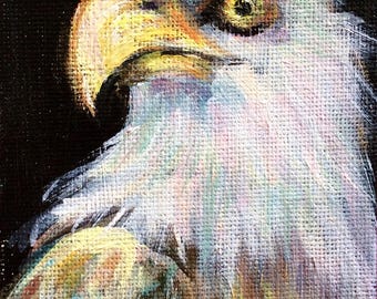 Eagle Painting bird painting original art 5 x 3"